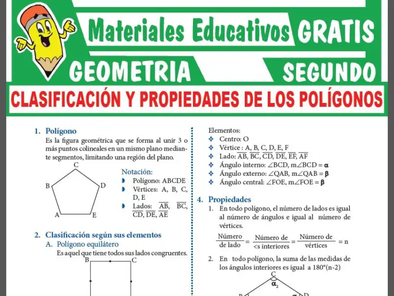 Clasificación y Propiedades de los Polígonos para Segundo Grado