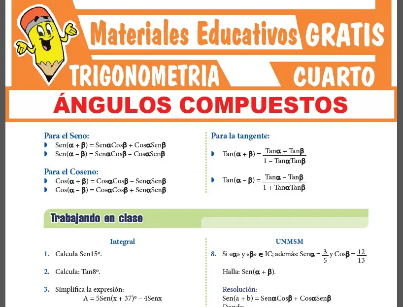 TRIGONOMETRÍA ≫ Cuarto de Secundaria ≫ 28 Fichas GRATIS