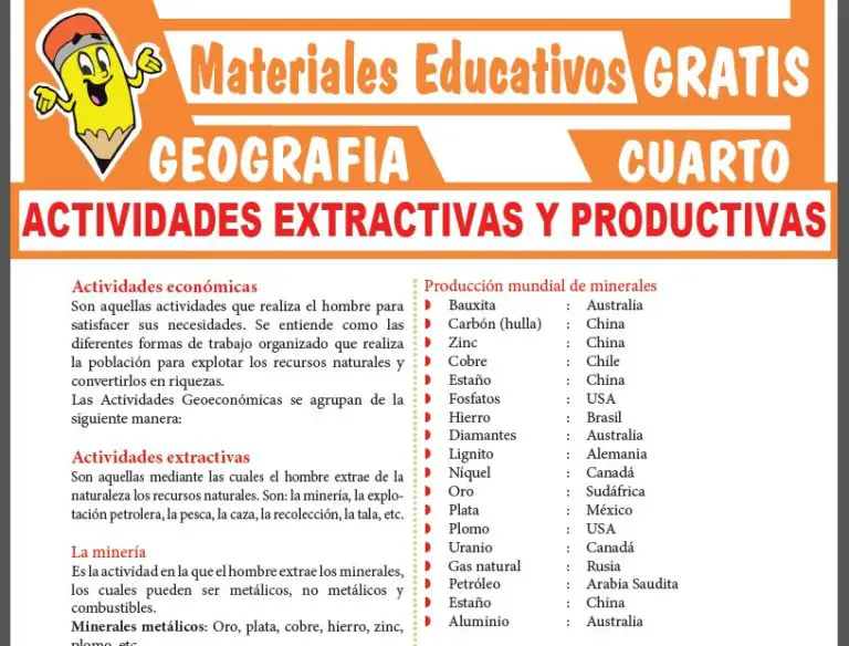 GEOGRAFÍA ≫ Cuarto De Secundaria ≫ Fichas GRATIS