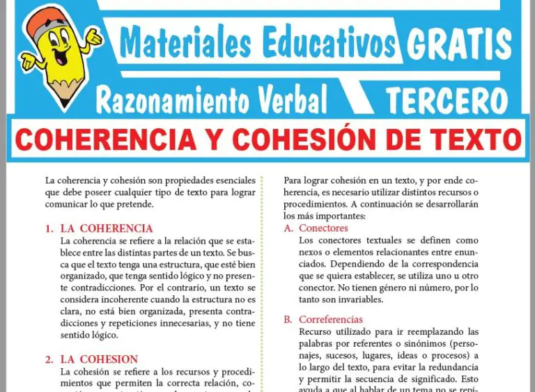 Coherencia Y Cohesion Actividades Para Imprimir