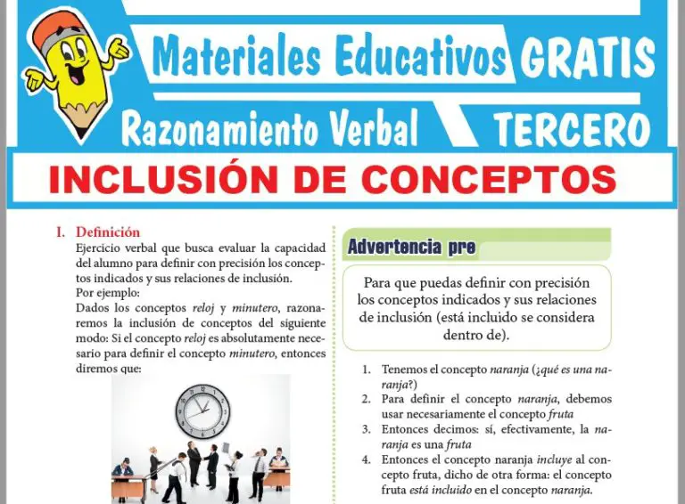 Actividades De Inclusi N De Conceptos Para Tercer Grado De Secundaria