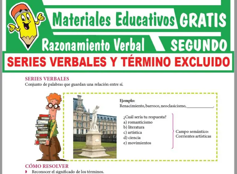 Actividades De Series Verbales Y Término Excluido Para Segundo Grado