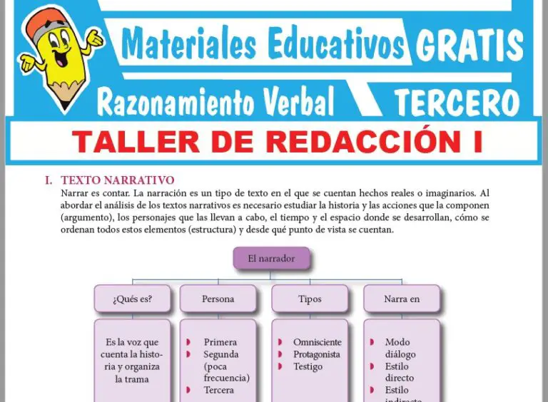 Actividades de Textos Narrativos para Tercer Grado de Secundaria ≫