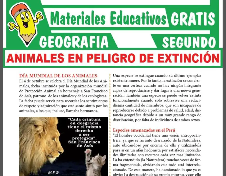 Animales En Peligro De Extinción Para Segundo Grado De Secundaria