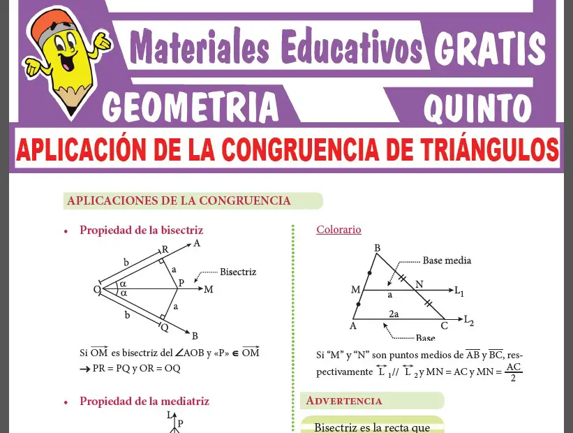 Aplicación de la Congruencia de Triángulos para Quinto Grado de Secundaria