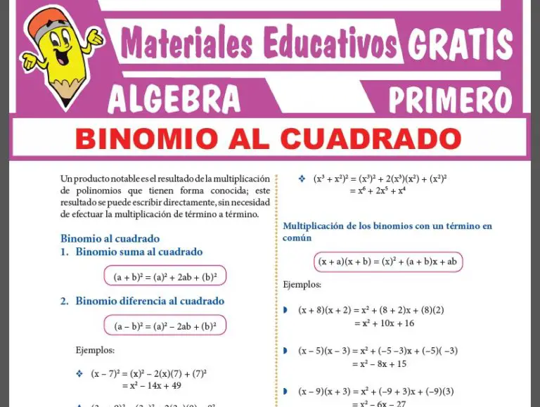 Ejercicios De Binomio Al Cuadrado Pdf