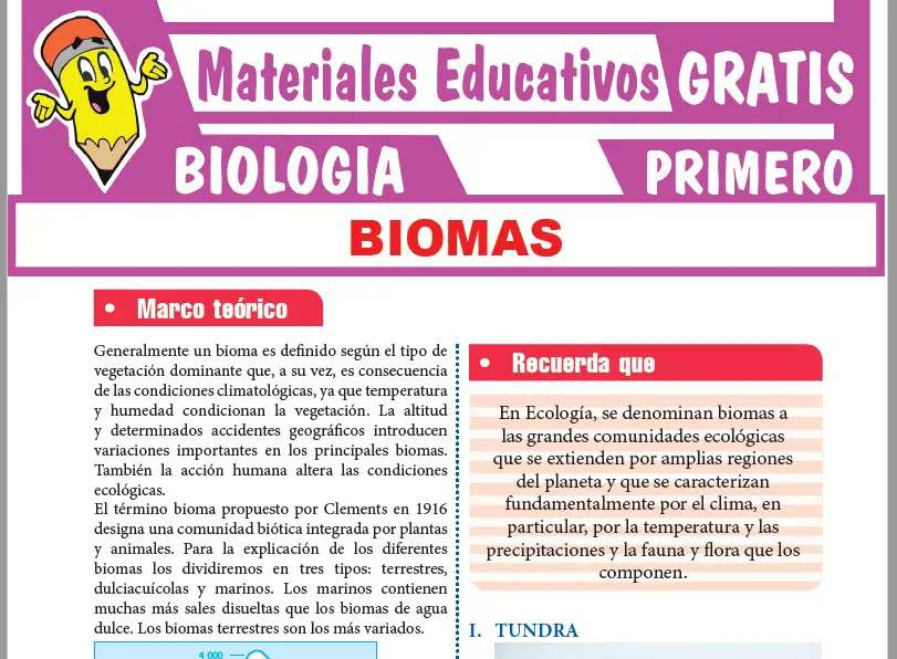 Ficha de Biomas para Primer Grado de Secundaria