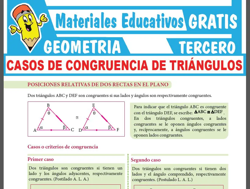 Casos de Congruencia de Triángulos para Tercer Grado de Secundaria