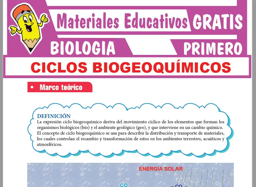 Ficha de Ciclos Biogeoquímicos para Primer Grado de Secundaria
