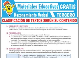 Clasificaci N De Textos Seg N Su Contenido Para Tercer Grado