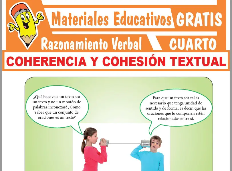 Ficha de Coherencia y Cohesión Textual para Cuarto Grado de Secundaria