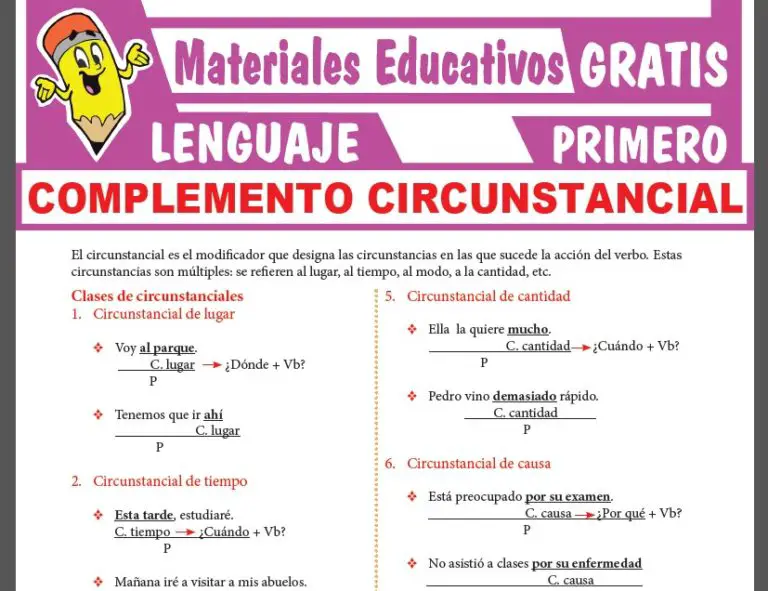 Complemento Circunstancial Para Primer Grado De Secundaria