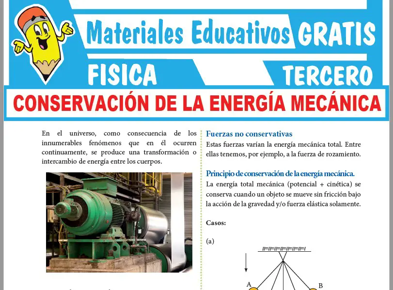 Ficha de Conservación de la Energía Mecánica para Tercer Grado de Secundaria