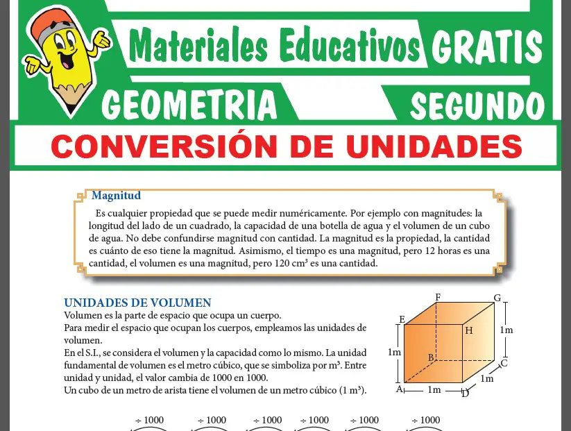 Conversión de Unidades para Segundo Grado de Secundaria Conversión de Unidades para Segundo Grado de Secundaria