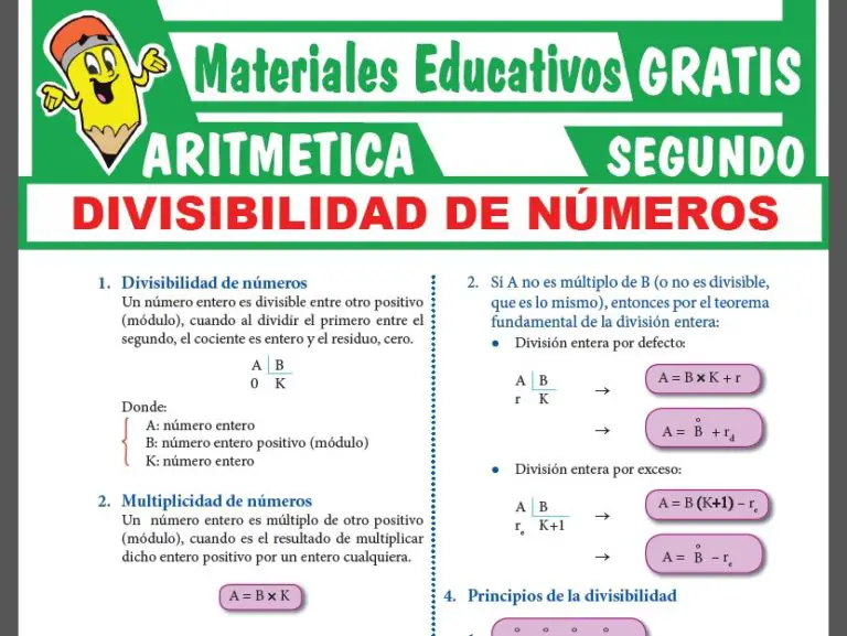 Divisibilidad De Números Para Segundo Grado De Secundaria