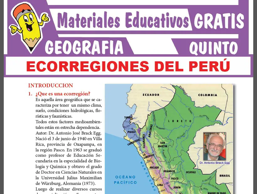 Ecorregiones del Perú para Quinto Grado de Secundaria