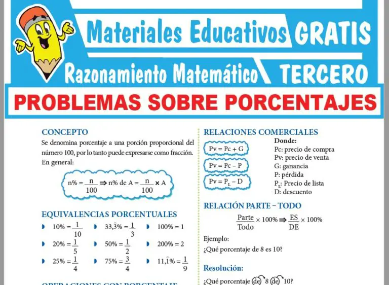 Ejercicios con Porcentajes para Tercer Grado de Secundaria ≫ GRATIS