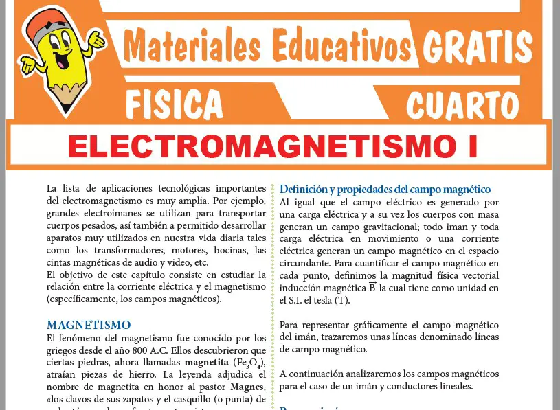 Ficha de Ejercicios de Electromagnetismo para Cuarto Grado de Secundaria
