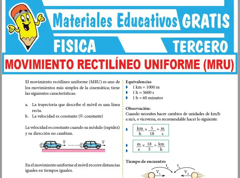 Ficha de Ejercicios de Movimiento Rectilíneo Uniforme para Tercer Grado de Secundaria