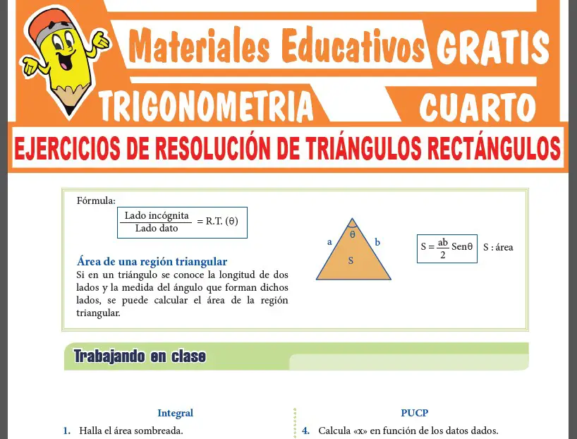 Ejercicios de Resolución de Triángulos Rectángulos para Cuarto Grado de Secundaria