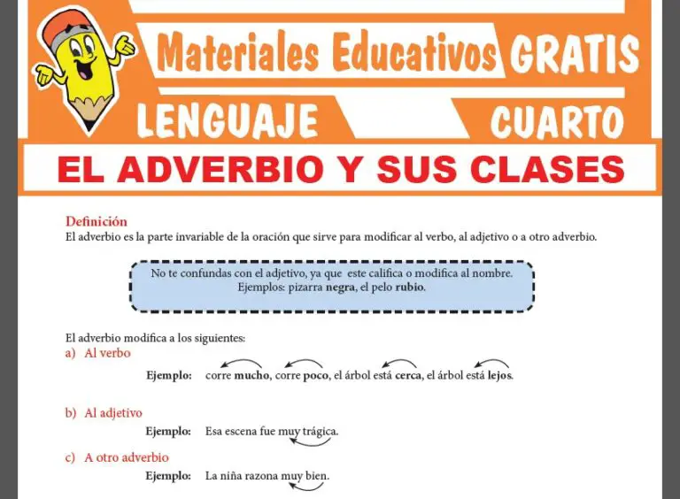 El Adverbio Y Sus Clases Para Cuarto Grado De Secundaria 7305