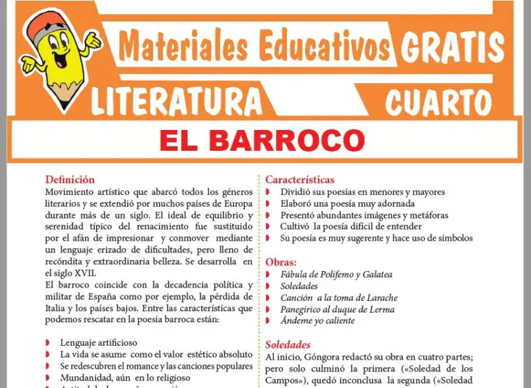 El Barroco Para Cuarto Grado De Secundaria ≫ Materiales GRATIS