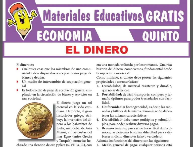 El Dinero para Quinto Grado de Secundaria ≫ Materiales Educativos