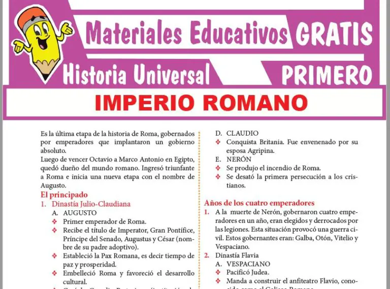 El Imperio Romano Para Primer Grado De Secundaria ≫ GRATIS