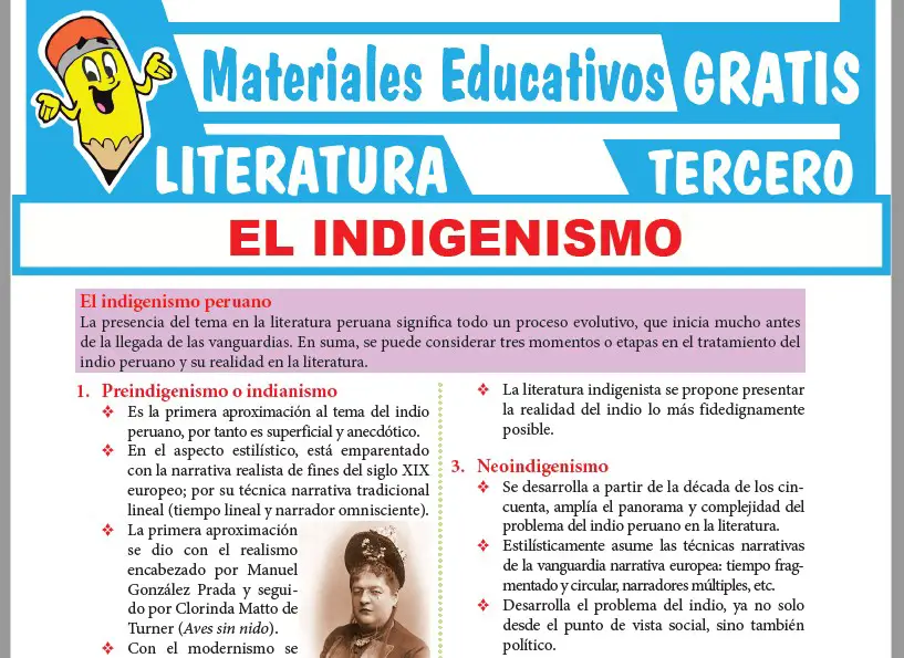 Ficha de El Indigenismo Peruano para Tercer Grado de Secundaria