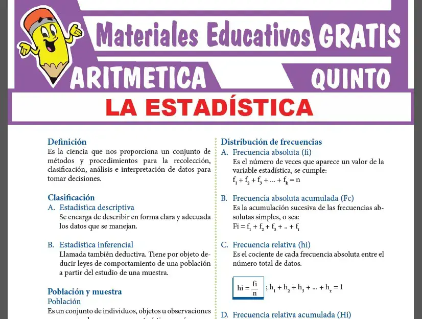 Estadística para Quinto Grado de Secundaria