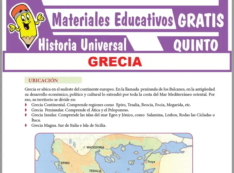 Ficha de Evolución Histórica de Grecia para Quinto Grado de Secundaria