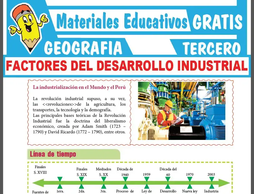 Factores del Desarrollo Industrial para Tercer Grado de Secundaria