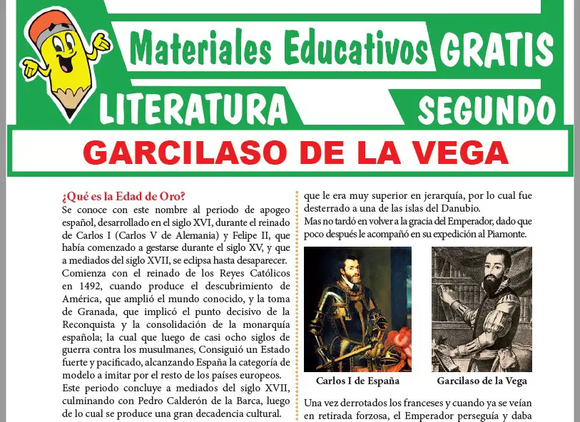 Ficha de Garcilaso de la Vega para Segundo Grado de Secundaria