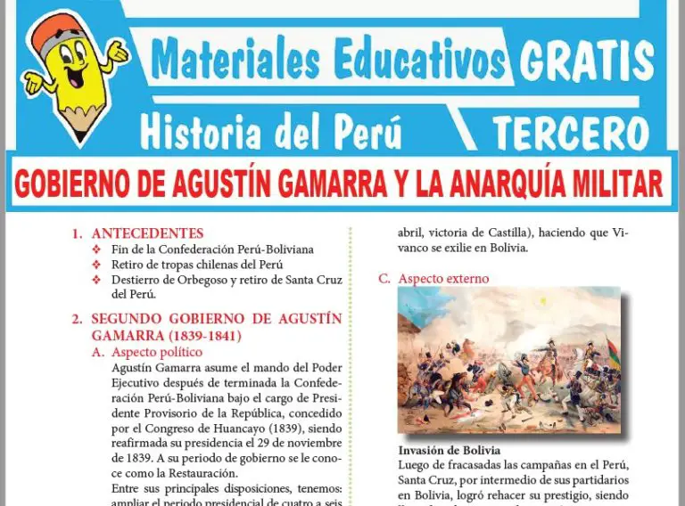 Gobierno de Agustín Gamarra y la Anarquía Militar para Tercer Grado