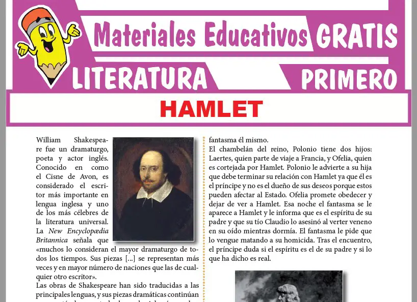 Ficha de Hamlet para Primer Grado de Secundaria