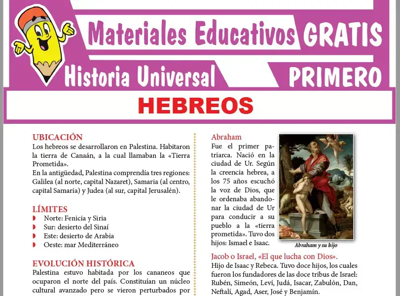 Ficha de Hebreos para Primer Grado de Secundaria