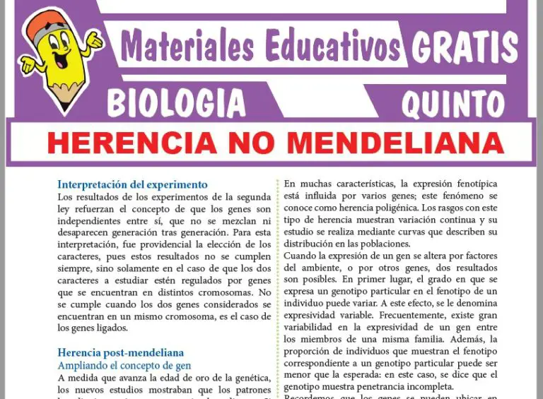 Herencia No Mendeliana Para Quinto Grado De Secundaria ≫ GRATIS