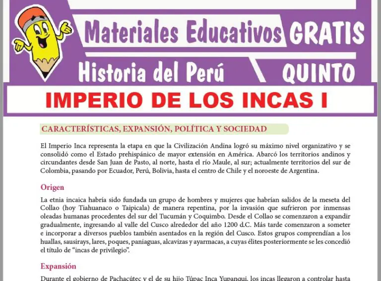 Imperio De Los Incas I Para Quinto Grado De Secundaria ≫ GRATIS