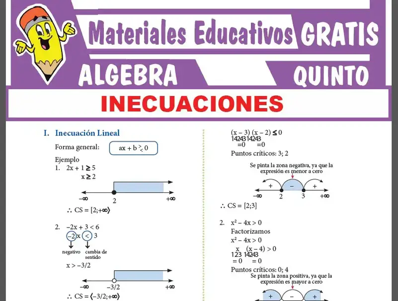 Inecuaciones para Quinto Grado de Secundaria