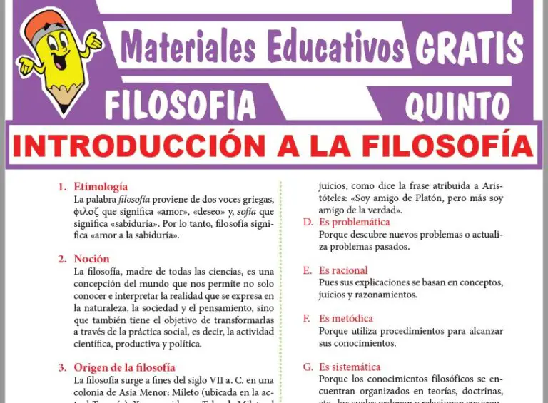 Introducción A La Filosofía Para Quinto Grado De Secundaria ≫ GRATIS