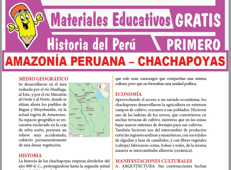 Ficha de La Cultura Chachapoyas para Primer Grado de Secundaria