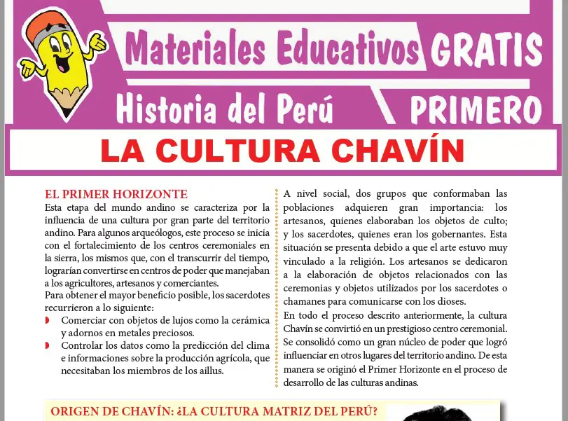 Ficha de La Cultura Chavín para Primer Grado de Secundaria