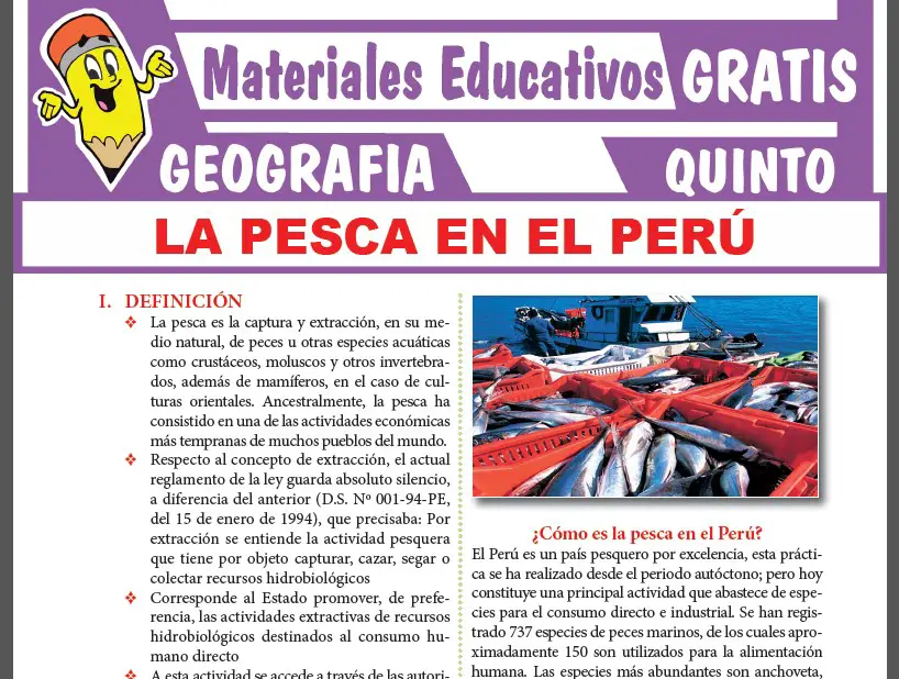 La Pesca en el Perú para Quinto Grado de Secundaria