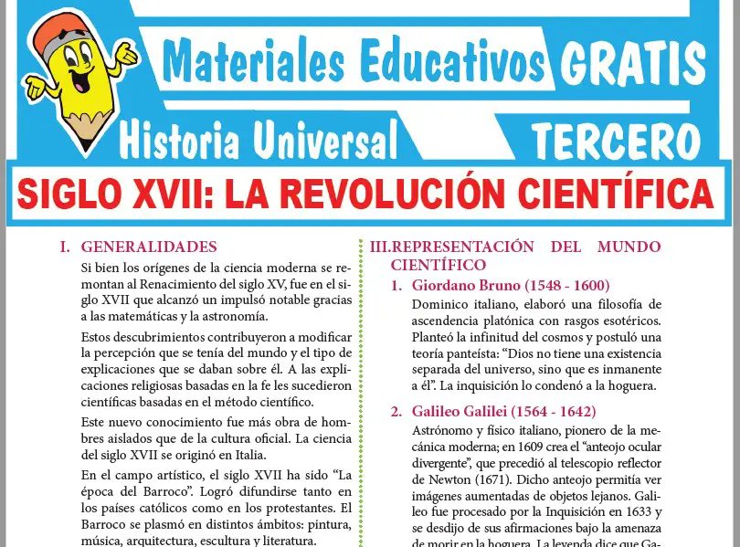 Ficha de La Revolución Científica para Tercer Grado de Secundaria