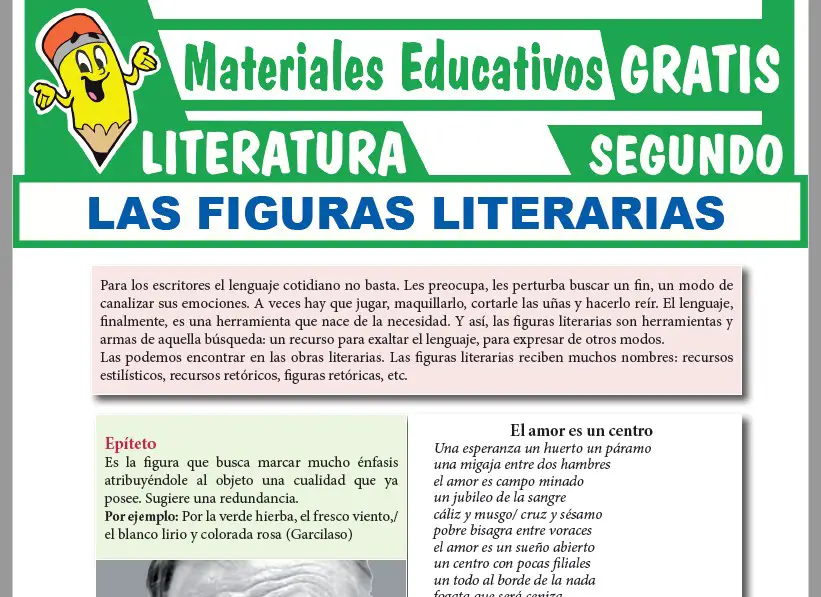 Ficha de Las Figuras Literarias para Segundo Grado de Secundaria