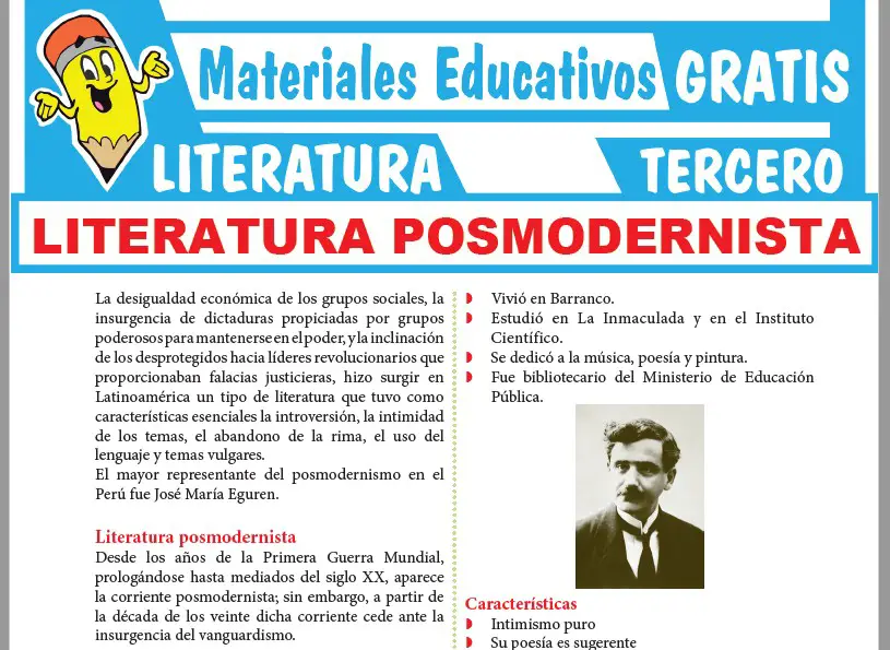 Ficha de Literatura Posmodernista para Tercer Grado de Secundaria