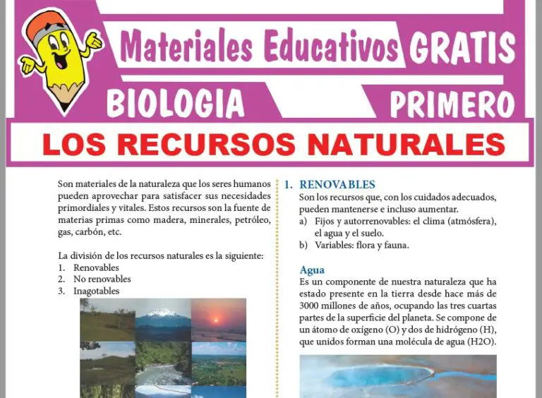 Los Recursos Naturales Para Primer Grado De Secundaria ≫ GRATIS