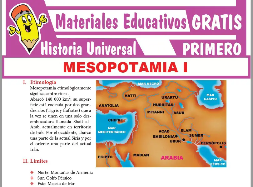 Ficha de Mesopotamia para Primer Grado de Secundaria