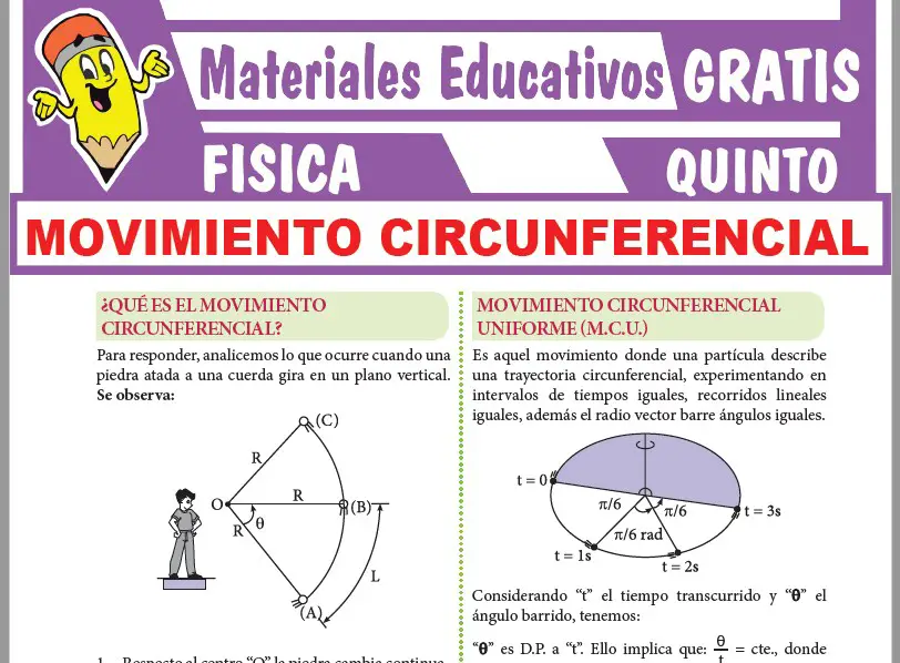 Ficha de Movimiento Circunferencial para Quinto Grado de Secundaria