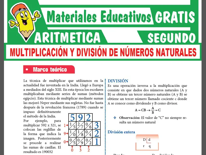Multiplicación y División de Números Naturales para Segundo Grado de Secundaria